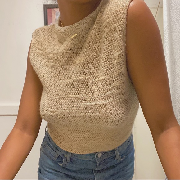 Mohair Sleeveless Turtleneck Sweater - Picture 2 of 6